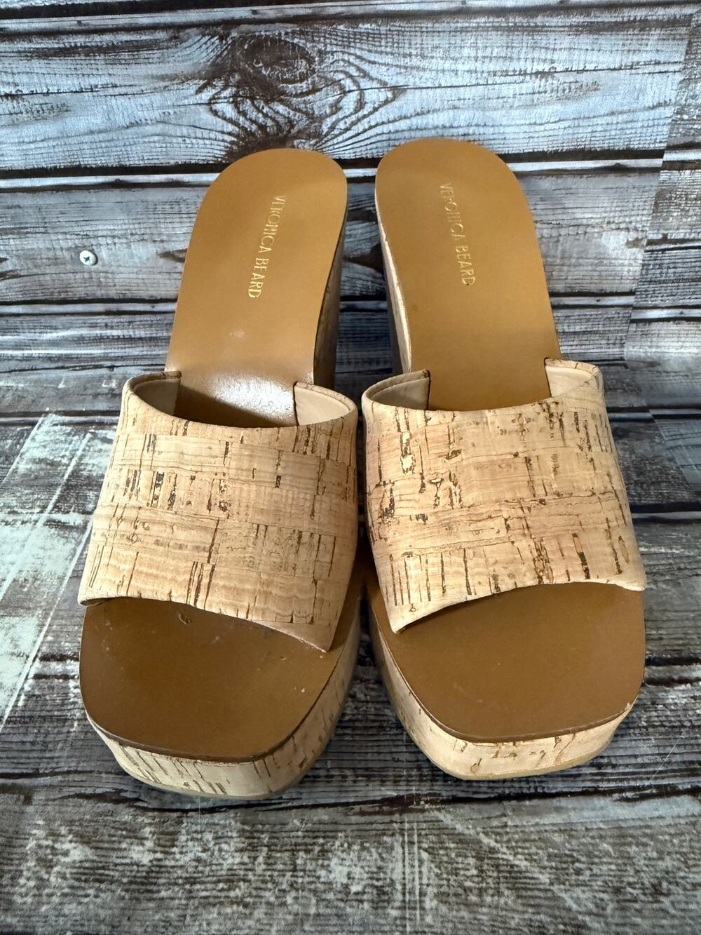 Veronica Beard Paulita Cork Wedges Size 5.5